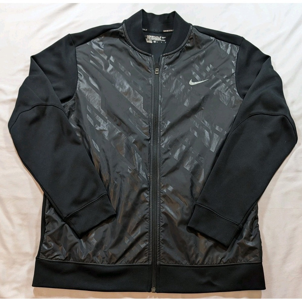 Nike Golf Tour Performance Dri Fit Jersey Jacket Men's‎ Medium Black Tonal Geo